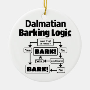 Dalmatian Barking Logic Ceramic Tree Decoration