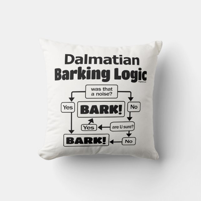 Dalmatian Barking Logic Cushion (Front)