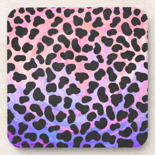 Dalmatian Black and Pink Print Coaster