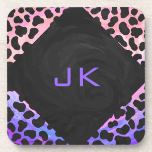 Dalmatian Black and Pink Print Coaster
