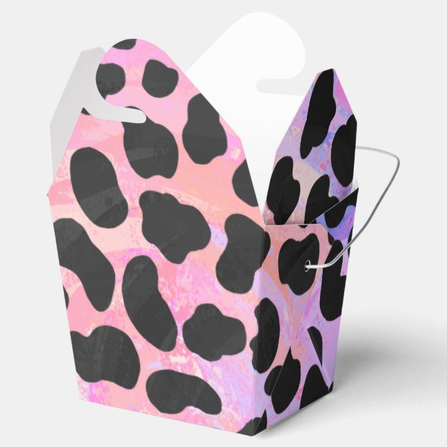 Dalmatian Black and Pink Print Favour Box (Opened)