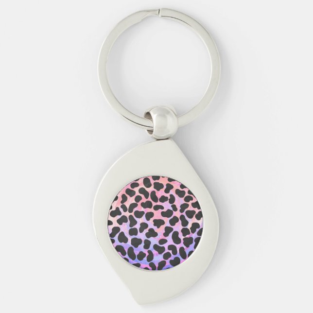 Dalmatian Black and Pink Print Key Ring (Front)