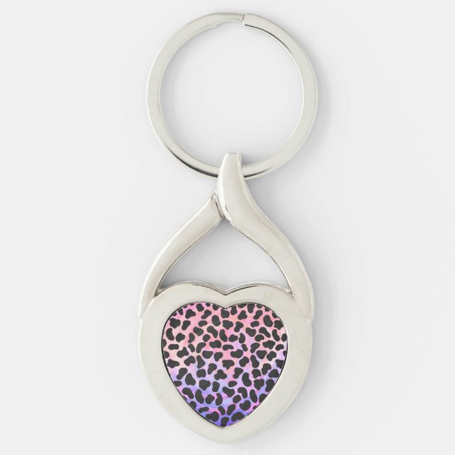 Dalmatian Black and Pink Print Key Ring (Front)