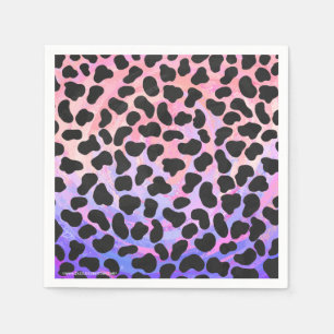 Dalmatian Black and Pink Print Napkin