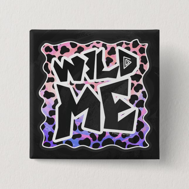 Dalmatian Black and Pink Wild Me 15 Cm Square Badge (Front)