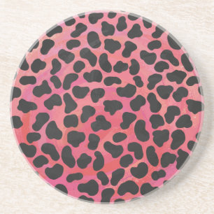 Dalmatian Black and Red Print Coaster