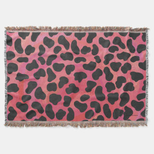 Dalmatian Black and Red Print Throw Blanket
