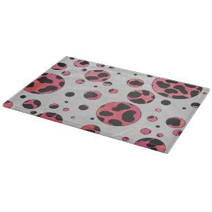Dalmatian Black and Red with Polka Dots Cutting Board