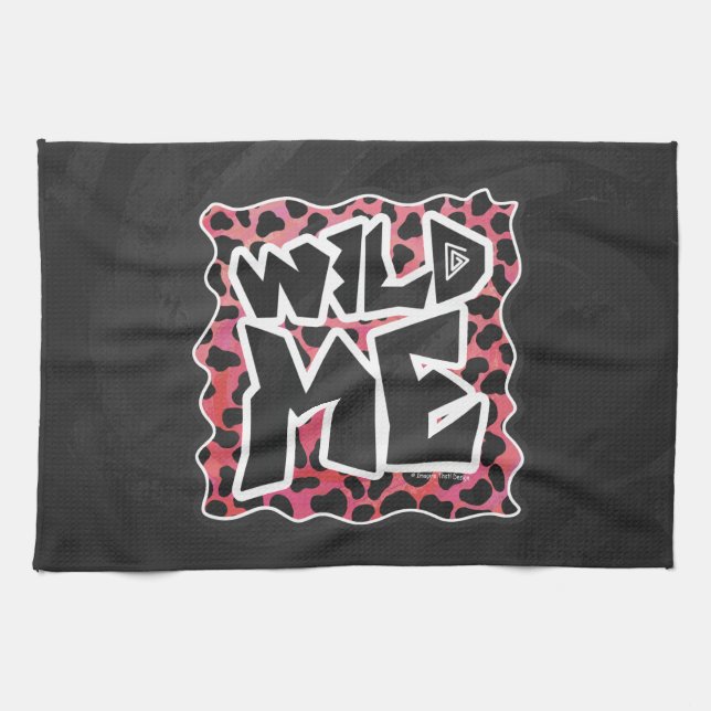 Dalmatian Black and Red with Wild Me Tea Towel (Horizontal)