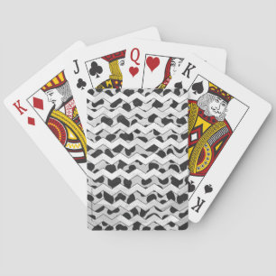 Dalmatian Black and White Chvron Playing Cards