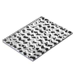 Dalmatian Black and White Chvron Spiral Notebook