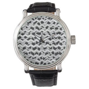 Dalmatian Black and White Chvron Watch