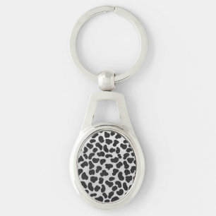Dalmatian Black and White Print Key Ring
