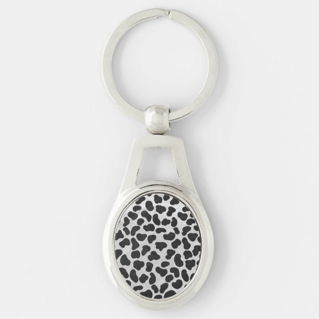 Dalmatian Black and White Print Key Ring (Front)