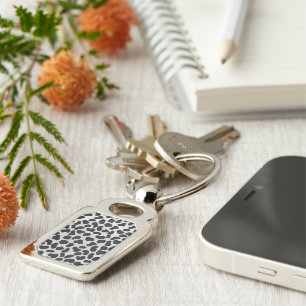 Dalmatian Black and White Print Key Ring