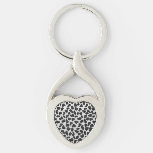 Dalmatian Black and White Print Key Ring