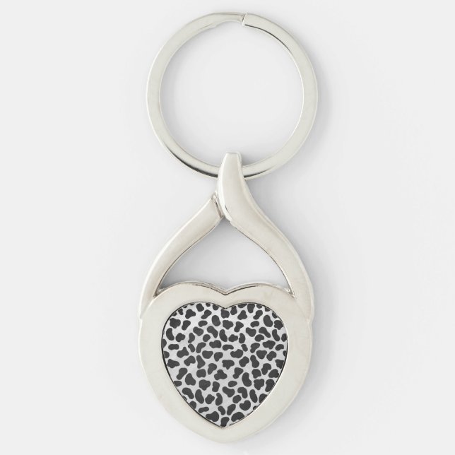 Dalmatian Black and White Print Key Ring (Front)