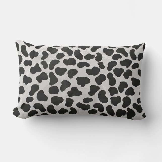 Dalmatian Black and White Print Lumbar Cushion (Front)