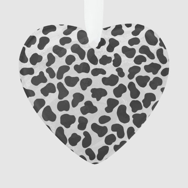 Dalmatian Black and White Print Ornament (Front)