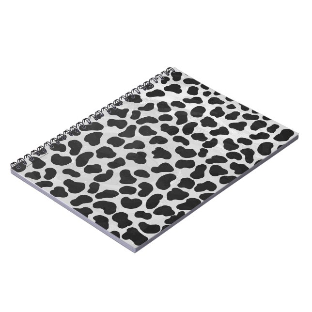 Dalmatian Black and White Print Spiral Notebook (Left Side)