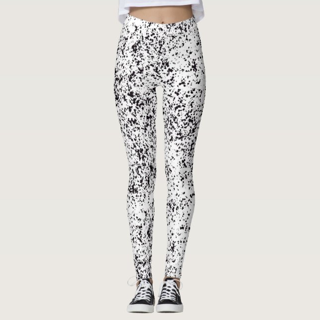 Dalmatian Black Spotted Leggings (Front)