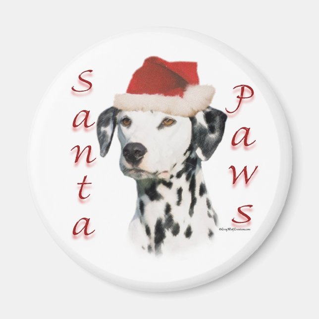 Dalmatian (blk) Santa Paws Magnet (Front)