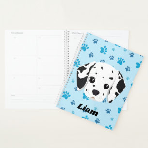 Dalmatian Blue Paw Print Personalised       Planner