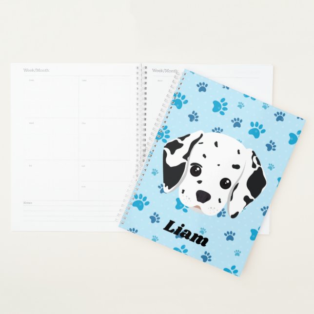 Dalmatian Blue Paw Print Personalised       Planner (Display)