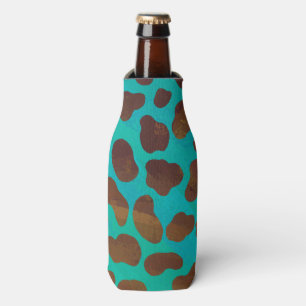 Dalmatian Brown and Teal Print Bottle Cooler
