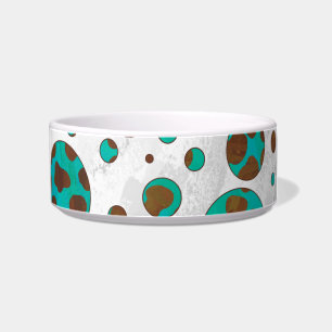 Dalmatian Brown and Teal Print Bowl