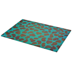 Dalmatian Brown and Teal Print Cutting Board