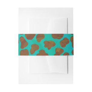 Dalmatian Brown and Teal Print Invitation Belly Band