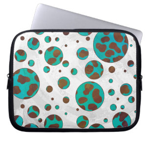 Dalmatian Brown and Teal Print Laptop Sleeve