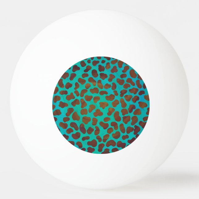 Dalmatian Brown and Teal Print Ping Pong Ball (Front)
