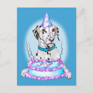 Dalmatian Cake Face Birthday Postcard