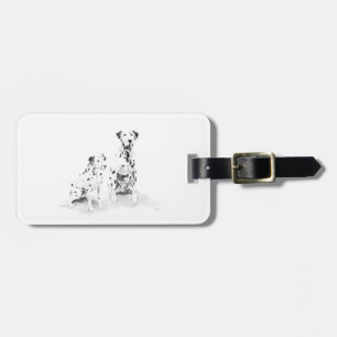 Dalmatian Canine Art Dog Drawing Luggage Tag