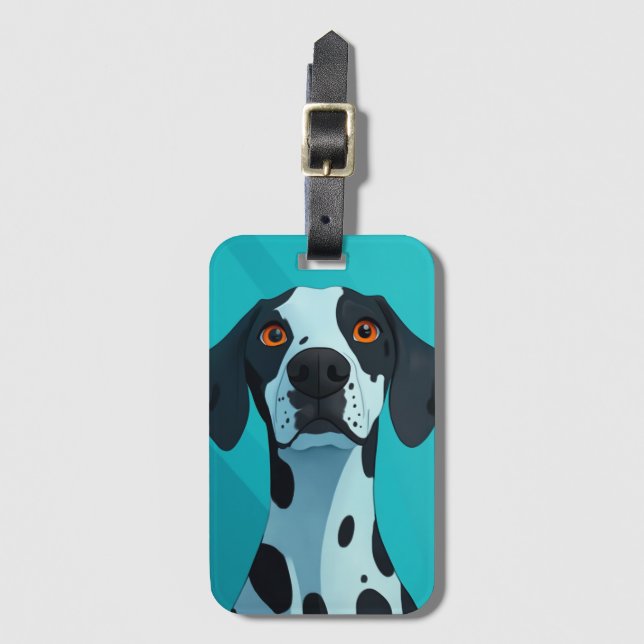 Dalmatian Cartoon Style Luggage Tag (Front Vertical)