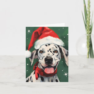 Dalmatian Christmas brush painting artwork Card