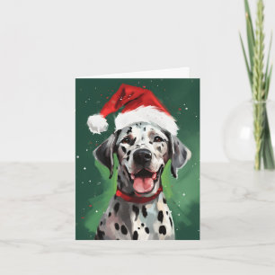 Dalmatian Christmas brush painting artwork Card