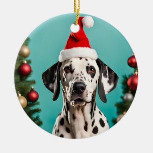 Dalmatian Christmas Ceramic Tree Decoration