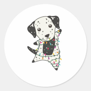 Dalmatian Christmas Dog Winter Animals Dogs Classic Round Sticker