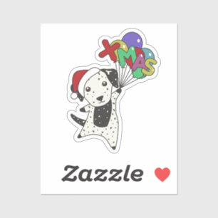 Dalmatian Christmas Dog Winter Animals Dogs Sticke