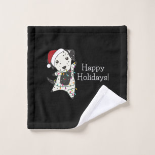 Dalmatian Christmas Dog Winter Animals Dogs Wash Cloth