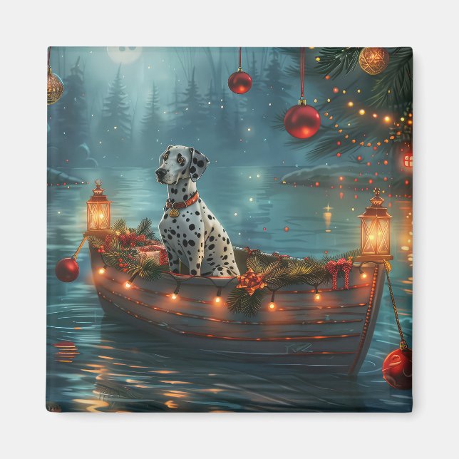 Dalmatian Christmas Festive Voyage Magnet (Front)