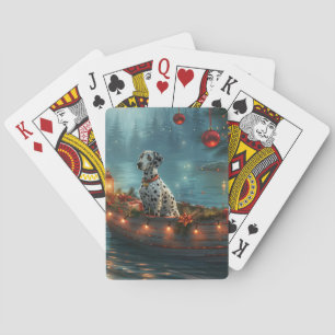 Dalmatian Christmas Festive Voyage Playing Cards