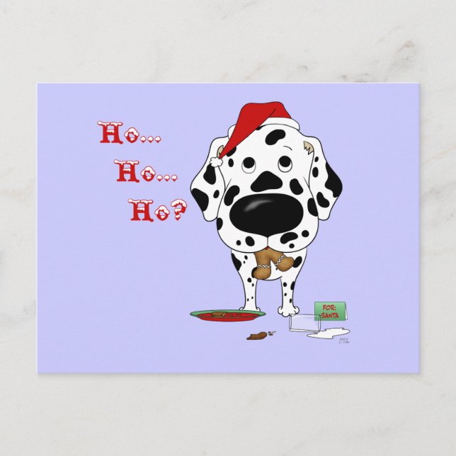 Dalmatian Christmas Holiday Postcard (Front)