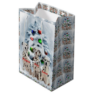 Dalmatian Christmas Medium Gift Bag