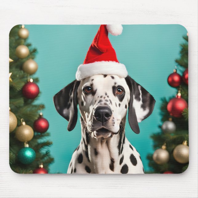 Dalmatian Christmas Mouse Pad (Front)