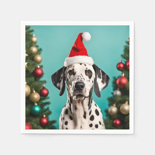Dalmatian Christmas Napkin (Front)