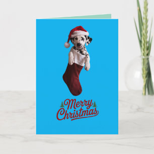 Dalmatian Christmas Stocking Holiday Card